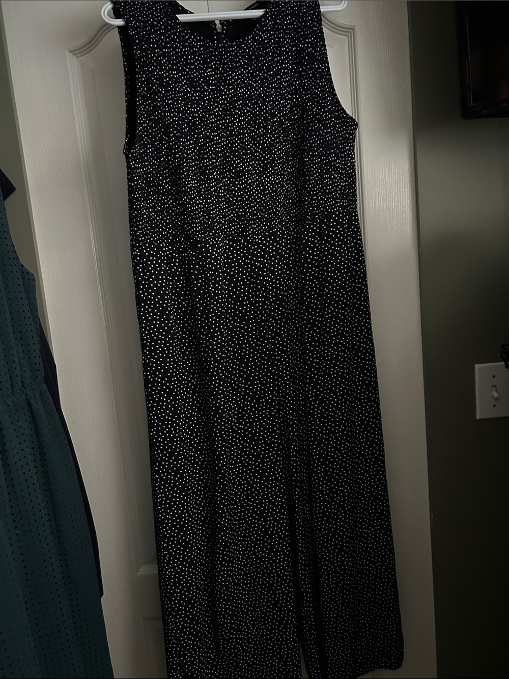 Andrew Marc Black Jumpsuits with White Polka Dots